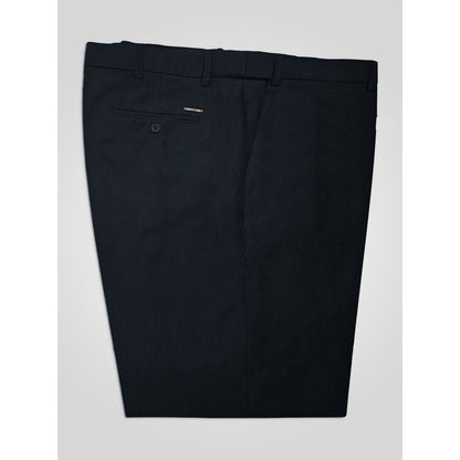Navy - Close up - Duke Mens D555 Max Adjustable Waist Kingsize Trousers