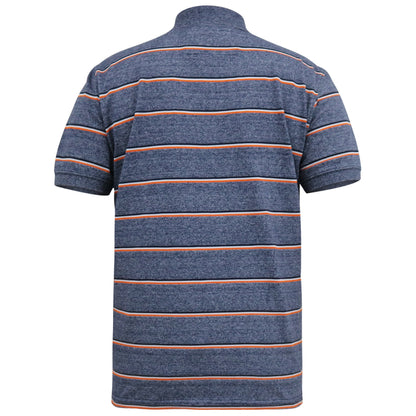 Navy - Back - Duke Mens D555 Humber Stripe Jersey Polo Shirt
