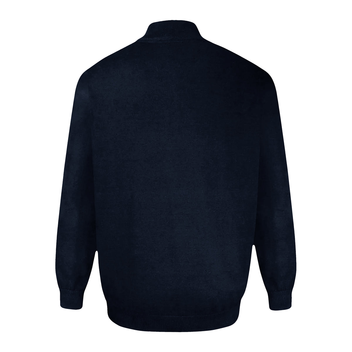 Navy - Back - Duke Mens D555 Franco 2 Knitted Full Zip Kingsize Sweatshirt