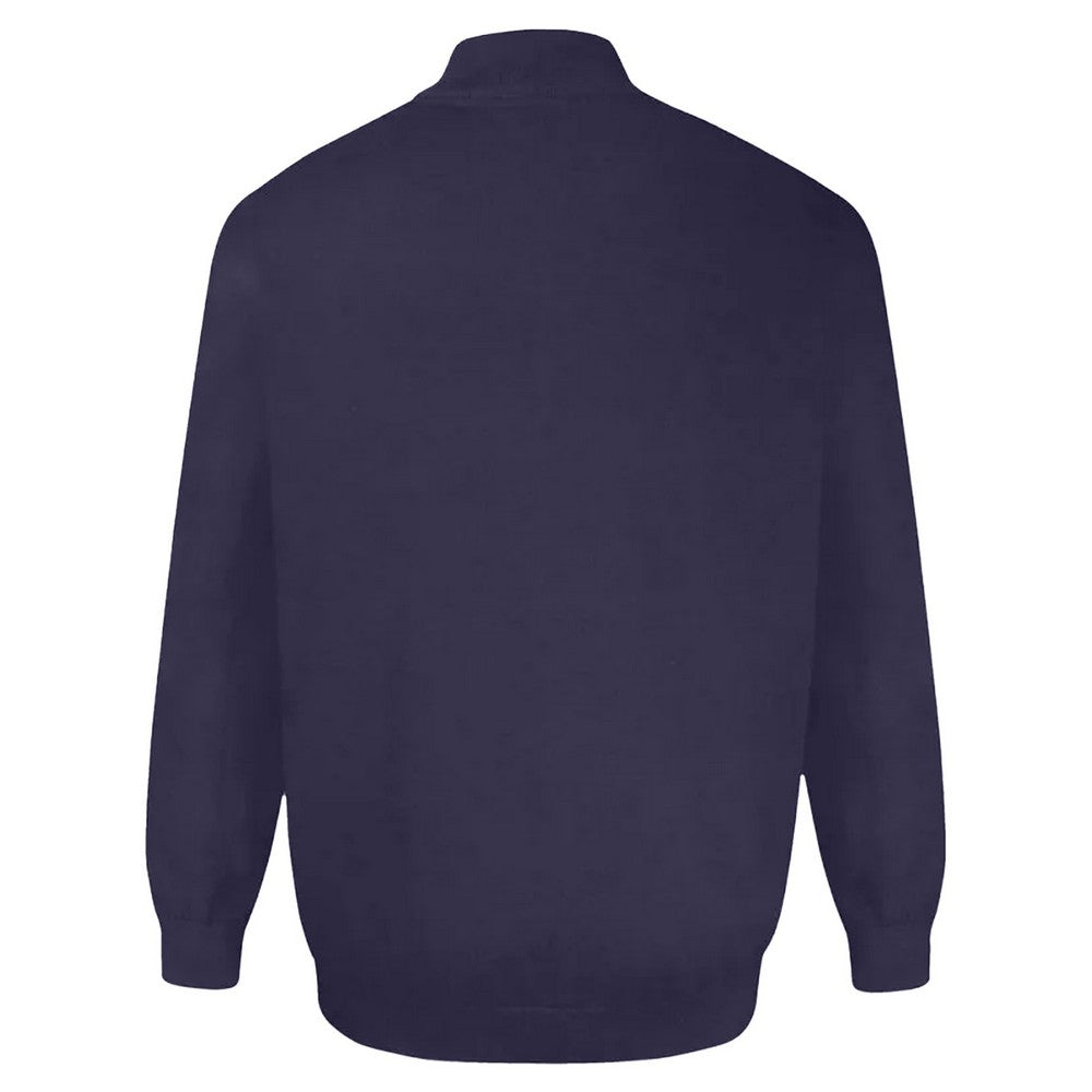 Navy - Back - Duke Mens D555 Franco 2 Knitted Full Zip Kingsize Sweatshirt