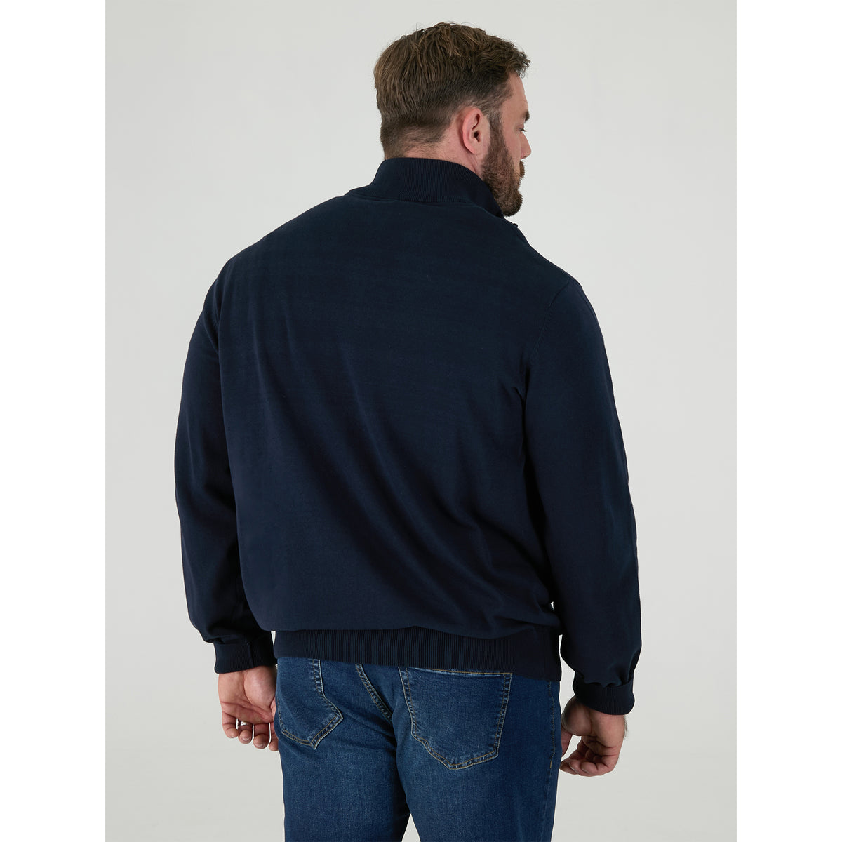Navy - Lifestyle - Duke Mens D555 Franco 2 Knitted Full Zip Kingsize Sweatshirt