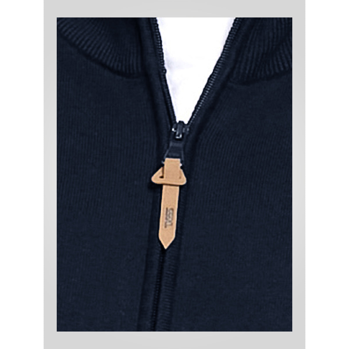 Navy - Close up - Duke Mens D555 Franco 2 Knitted Full Zip Kingsize Sweatshirt