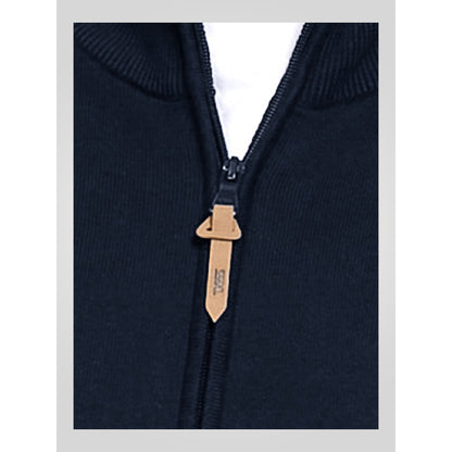 Navy - Close up - Duke Mens D555 Franco 2 Knitted Full Zip Kingsize Sweatshirt