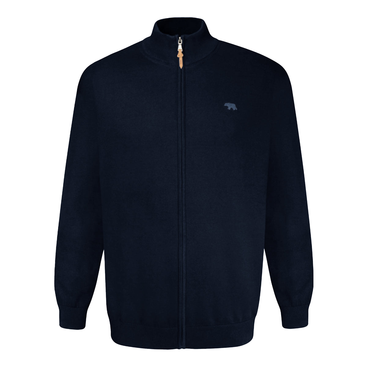 Navy - Front - Duke Mens D555 Franco 2 Knitted Full Zip Kingsize Sweatshirt
