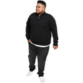 Black - Side - Duke Mens D555 Giuseppe 1 Knitted Quarter Zip Kingsize Sweatshirt