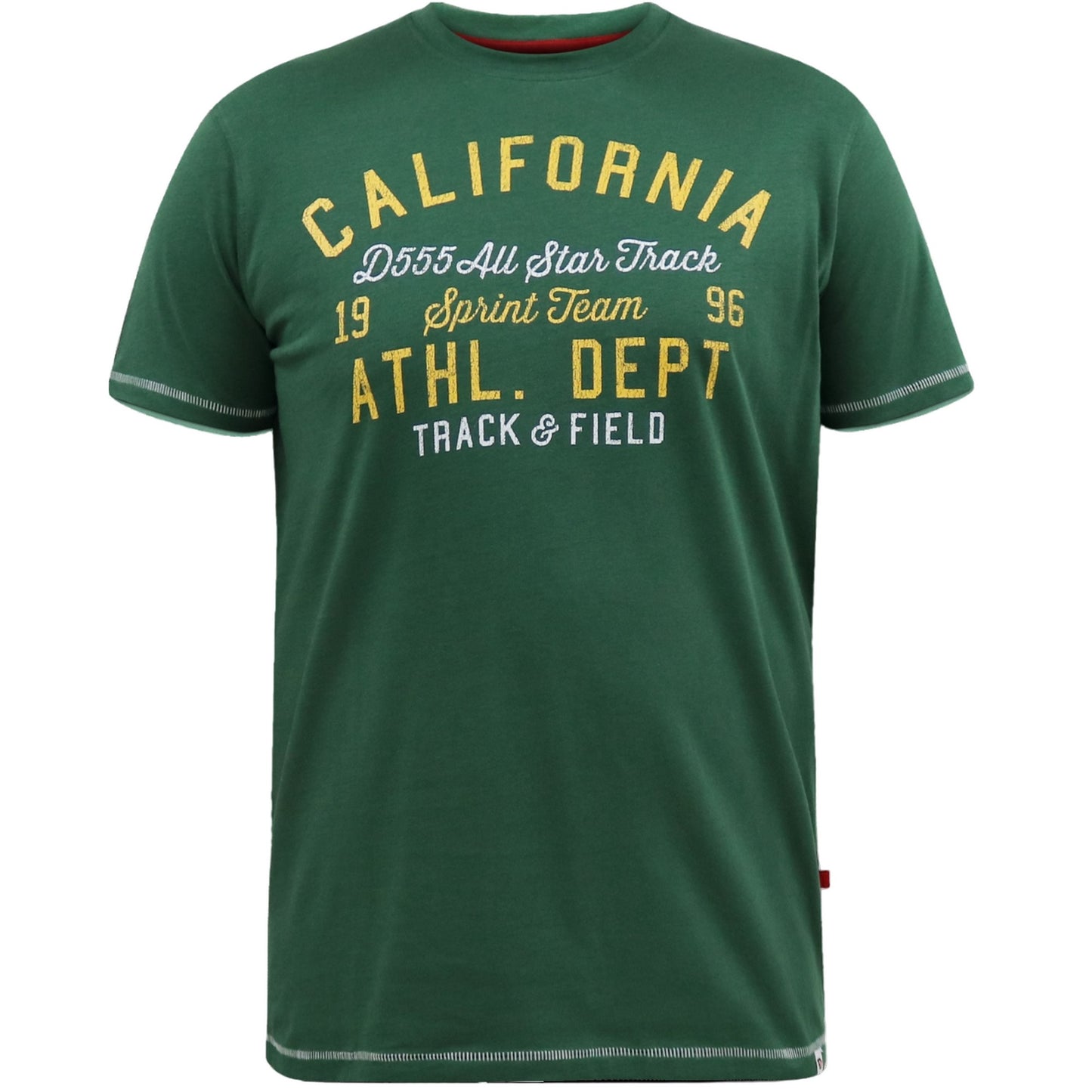 Green - Front - Duke Mens D555 Parnwell California Athletics Printed T-Shirt