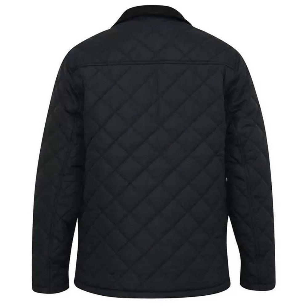 Black - Back - Duke Mens D555 Matias Corduroy Collar Padded Jacket