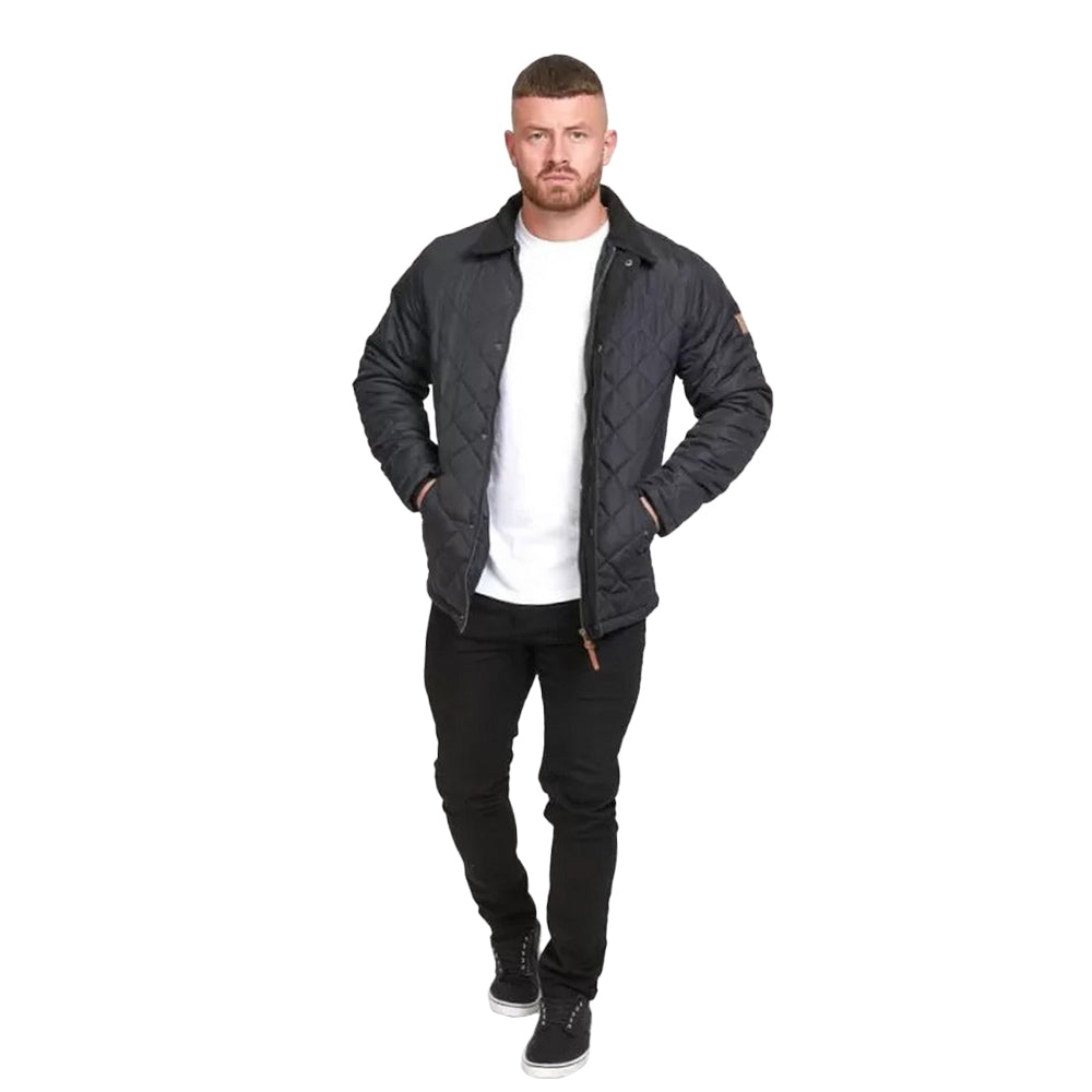 Black - Lifestyle - Duke Mens D555 Matias Corduroy Collar Padded Jacket
