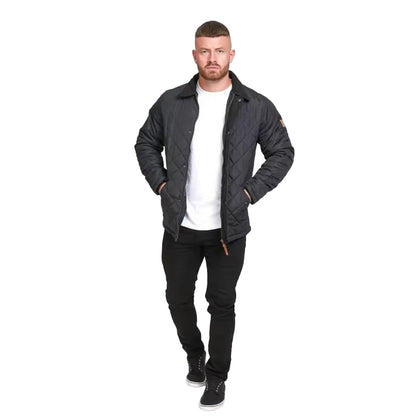 Black - Lifestyle - Duke Mens D555 Matias Corduroy Collar Padded Jacket