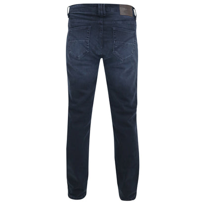 Dark Wash - Back - Duke Mens D555 Hockliffe Denim Stretch Jeans