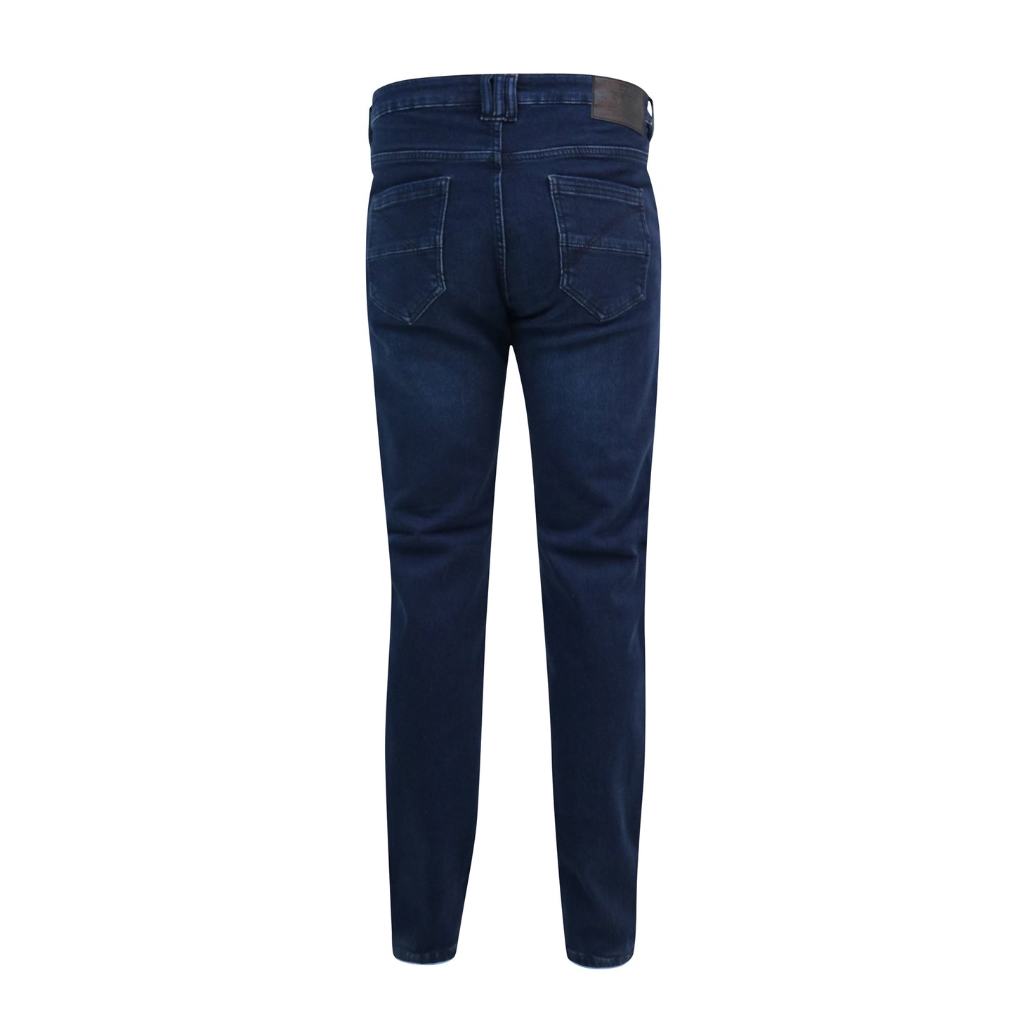 Dark Wash - Back - Duke Mens D555 Putney Knitted Denim Stretch Jeans