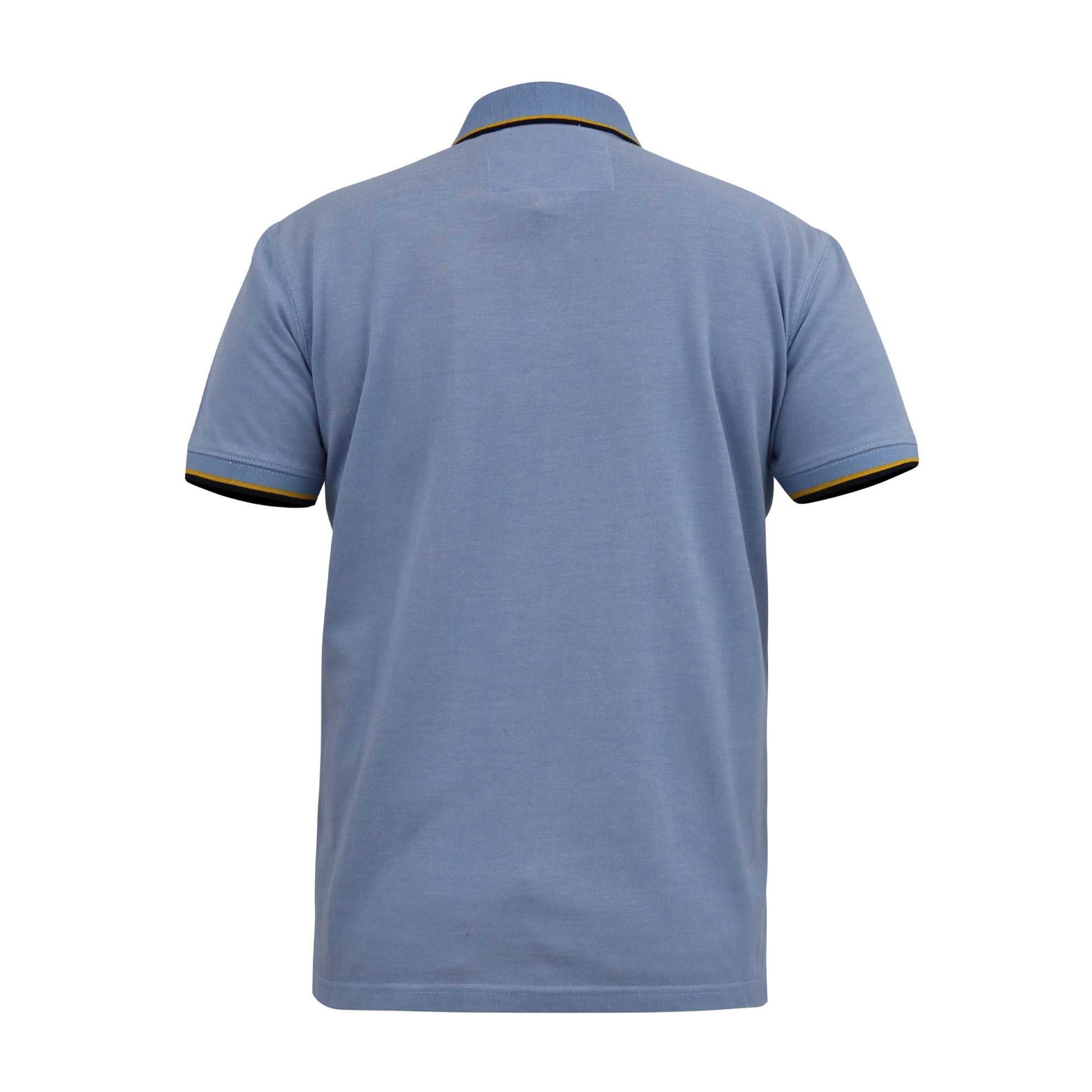 Blue - Back - Duke Mens D555 Talbot Pique Jacquard Kingsize Polo Shirt