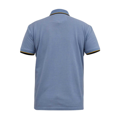 Blue - Back - Duke Mens D555 Talbot Pique Jacquard Kingsize Polo Shirt