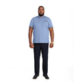 Blue - Side - Duke Mens D555 Talbot Pique Jacquard Kingsize Polo Shirt