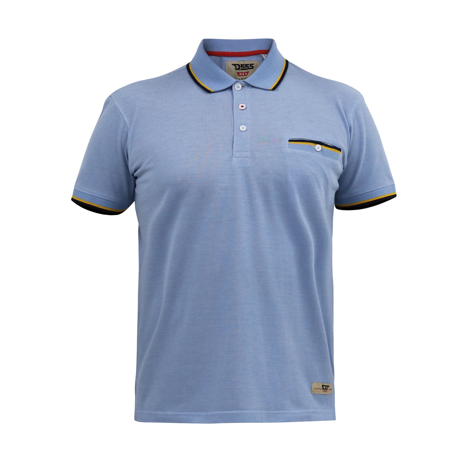 Blue - Front - Duke Mens D555 Talbot Pique Jacquard Kingsize Polo Shirt