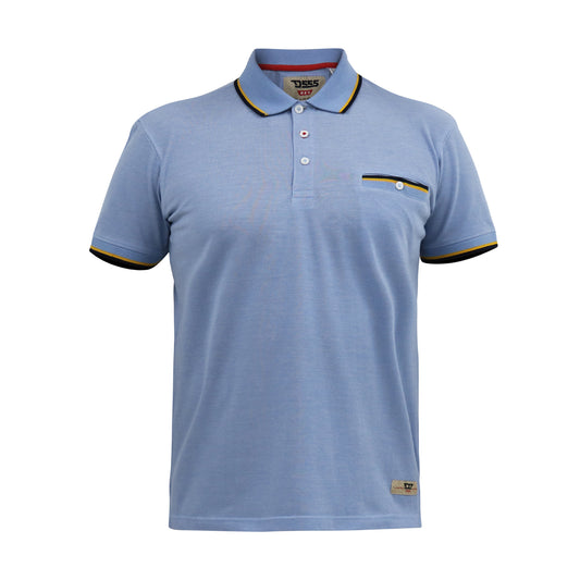 Blue - Front - Duke Mens D555 Talbot Pique Jacquard Kingsize Polo Shirt