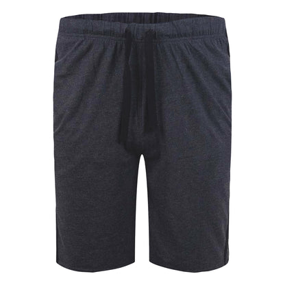 Black-Charcoal - Side - Duke Mens D555 Rayan Jersey Side Stripe Kingsize Shorts (Pack of 2)