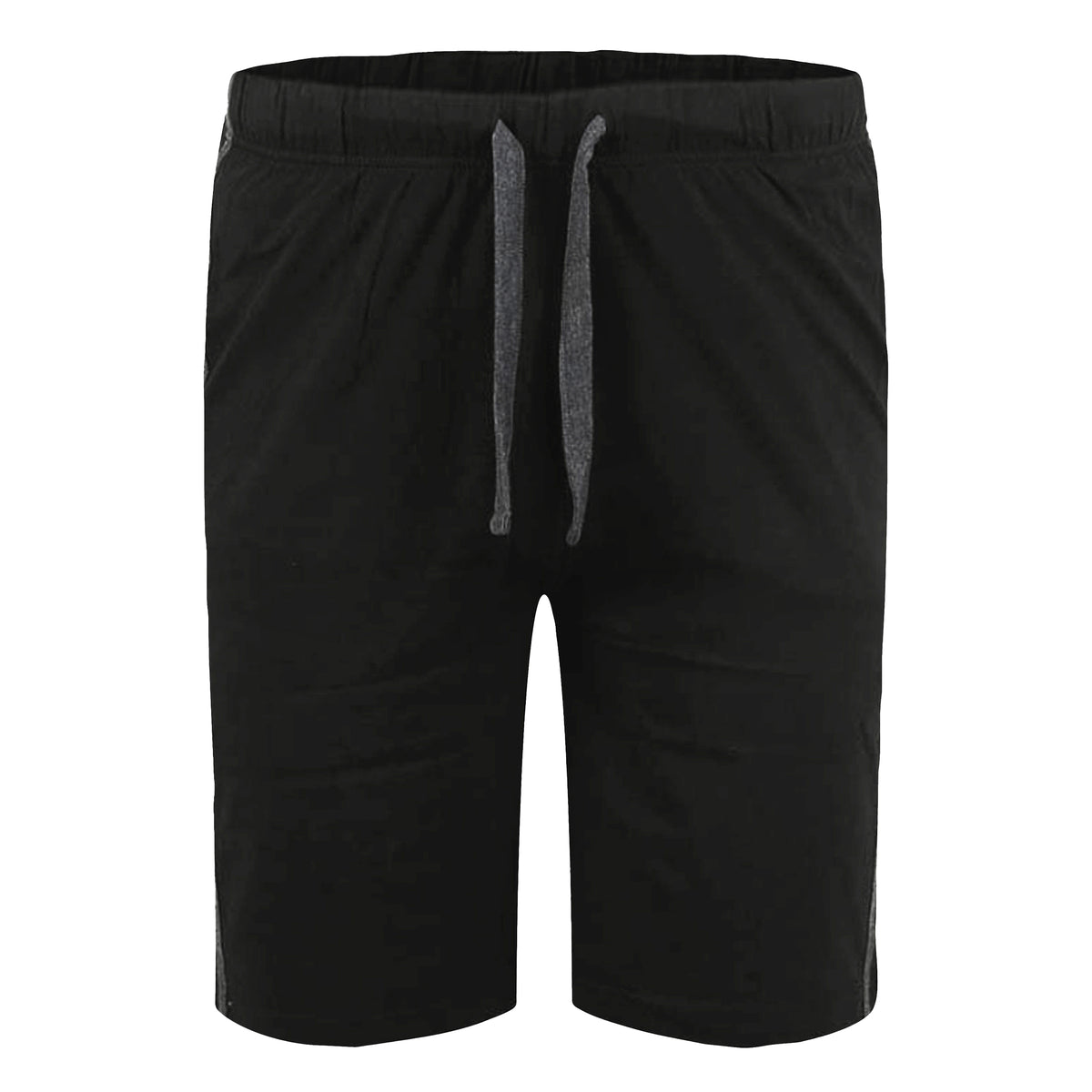 Black-Charcoal - Lifestyle - Duke Mens D555 Rayan Jersey Side Stripe Kingsize Shorts (Pack of 2)
