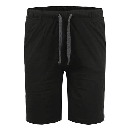 Black-Charcoal - Lifestyle - Duke Mens D555 Rayan Jersey Side Stripe Kingsize Shorts (Pack of 2)