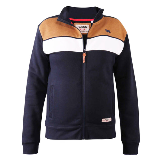 Navy - Front - Duke Mens D555 Willowbrook Cut & Sew Full Zip Kingsize Sweatshirt