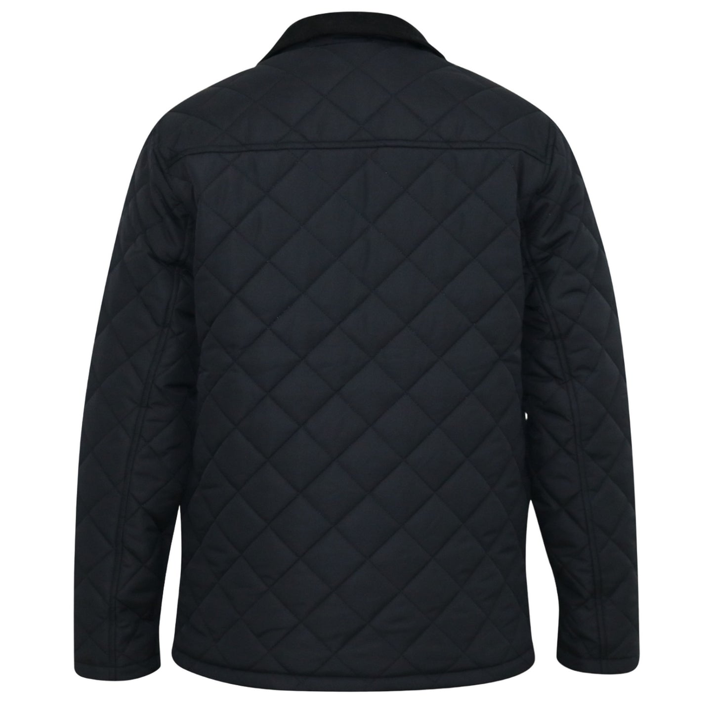Black - Back - Duke Mens Matias D555 Quilted Corduroy Kingsize Jacket