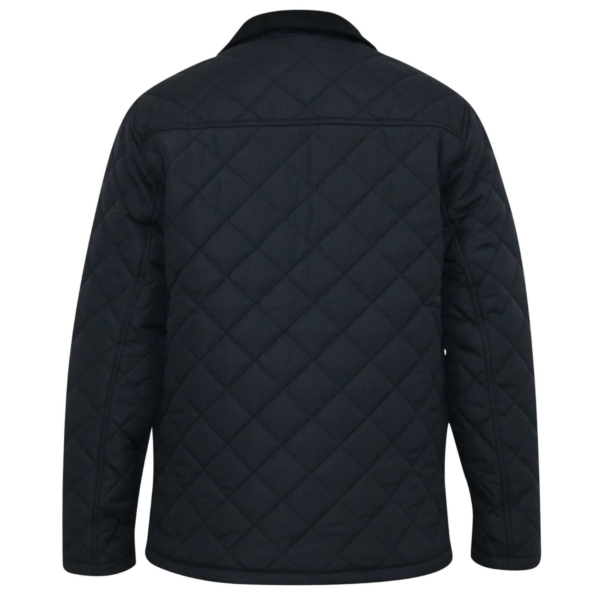 Black - Back - Duke Mens Matias D555 Quilted Corduroy Kingsize Jacket