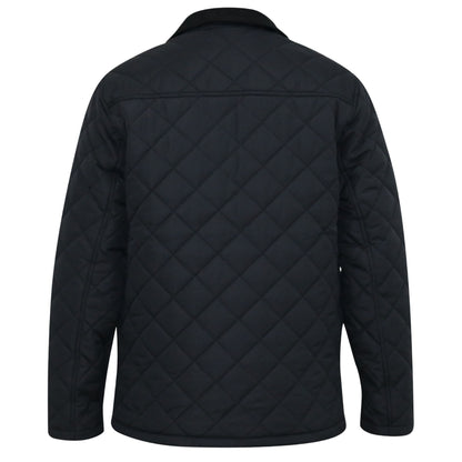 Black - Back - Duke Mens Matias D555 Quilted Corduroy Kingsize Jacket