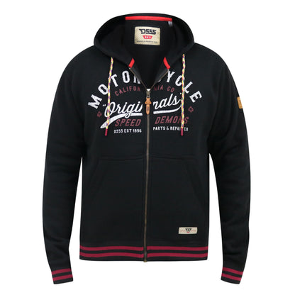 Black - Front - Duke Mens D555 Patrick Full Zip Full Zip Hoodie