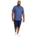 Navy - Side - Duke Mens D555 Hackford Surfboard Button-Down Kingsize Short-Sleeved Shirt