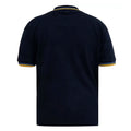 Dark Navy - Back - Duke Mens D555 Hamford 1 Tipped Pique Ribbed Collar Kingsize Polo Shirt