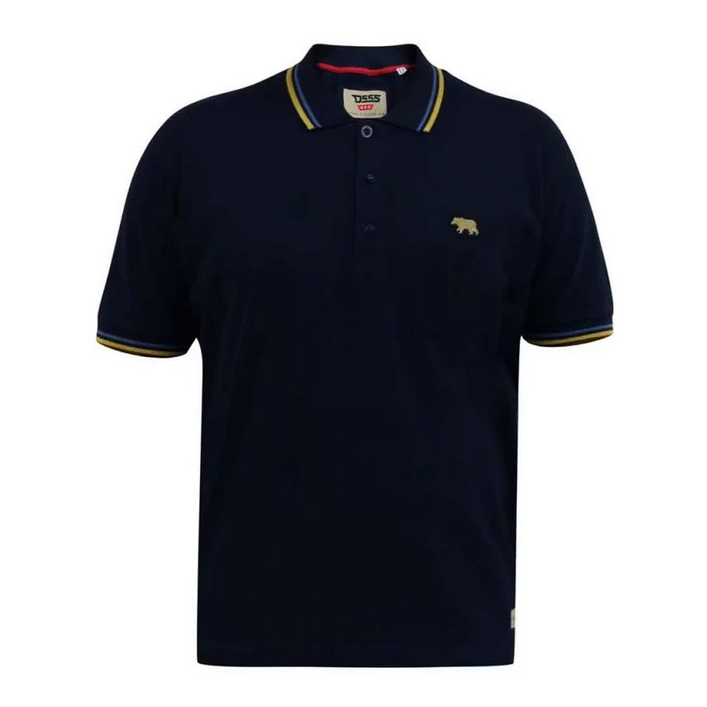 Dark Navy - Front - Duke Mens D555 Hamford 1 Tipped Pique Ribbed Collar Kingsize Polo Shirt