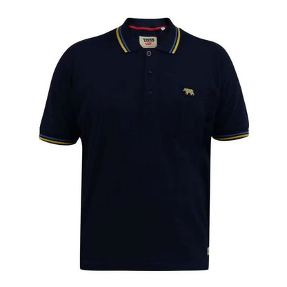 Dark Navy - Front - Duke Mens D555 Hamford 1 Tipped Pique Ribbed Collar Kingsize Polo Shirt