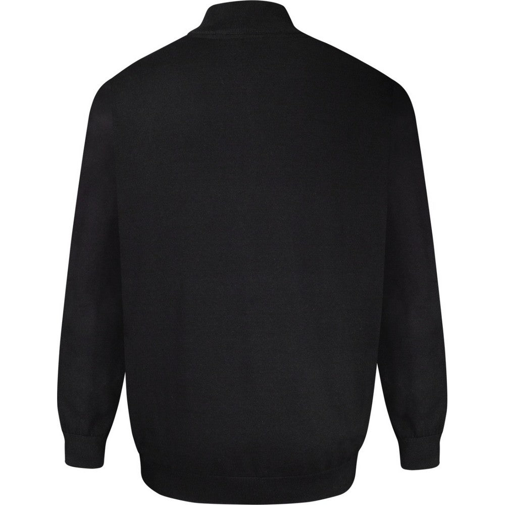 Black - Back - Duke Mens D555 Franco 1 Knitted Full Zip Kingsize Hoodie