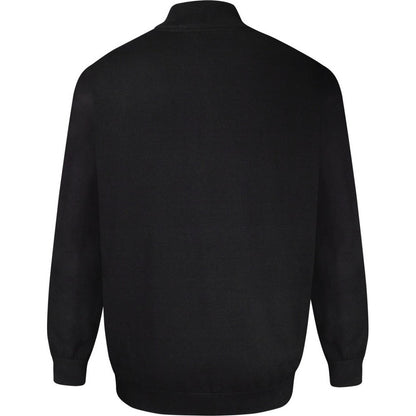 Black - Back - Duke Mens D555 Franco 1 Knitted Full Zip Kingsize Hoodie