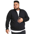 Black - Side - D555 Mens Franco 1 Knitted Kingsize Full Zip Hoodie