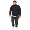 Black - Lifestyle - D555 Mens Franco 1 Knitted Kingsize Full Zip Hoodie