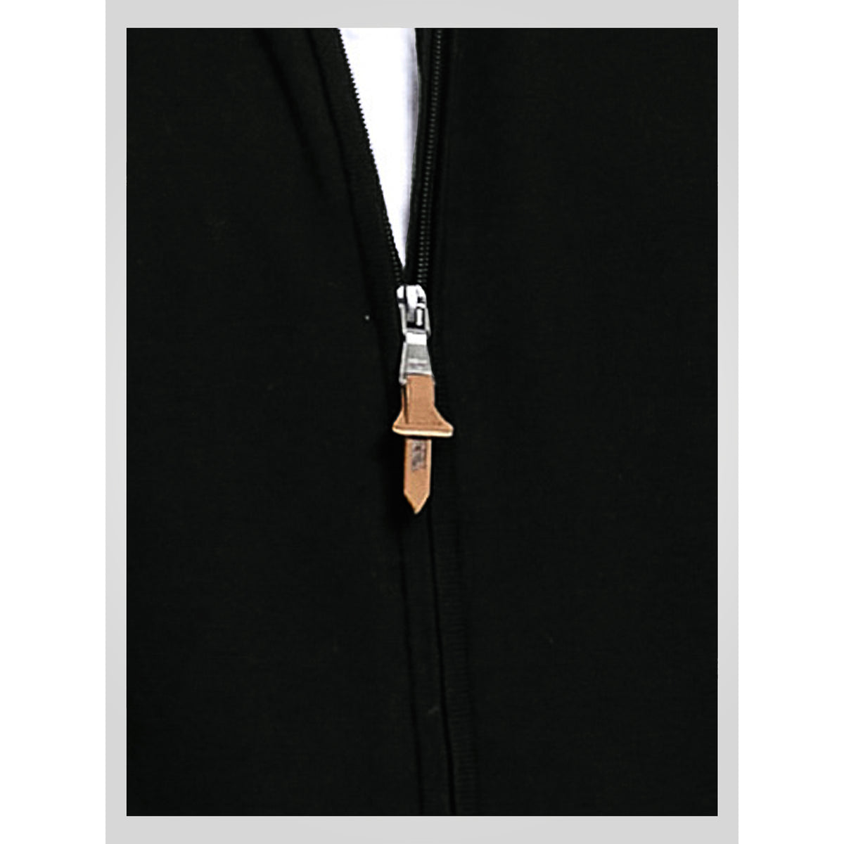 Black - Close up - Duke Mens D555 Franco 1 Knitted Full Zip Kingsize Sweatshirt