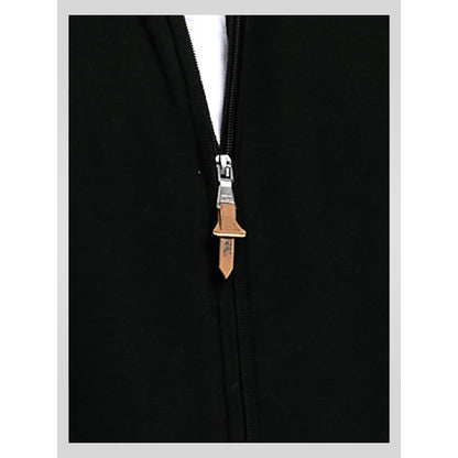 Black - Close up - Duke Mens D555 Franco 1 Knitted Full Zip Kingsize Sweatshirt