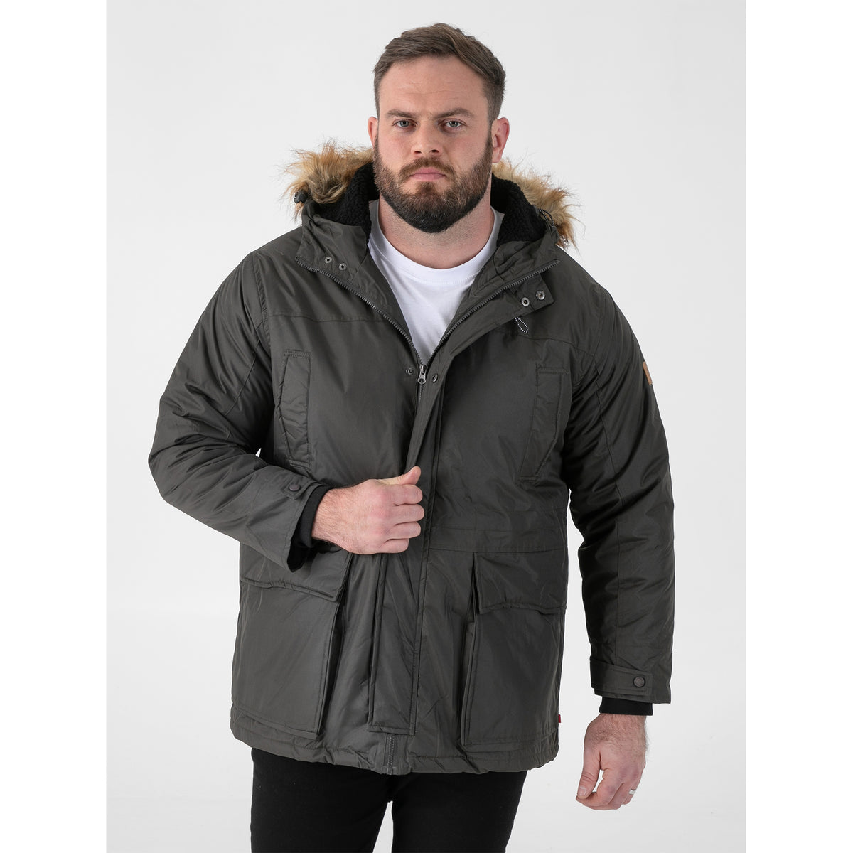 Khaki Grey - Side - Duke Mens D555 Lovett 1 Jacket