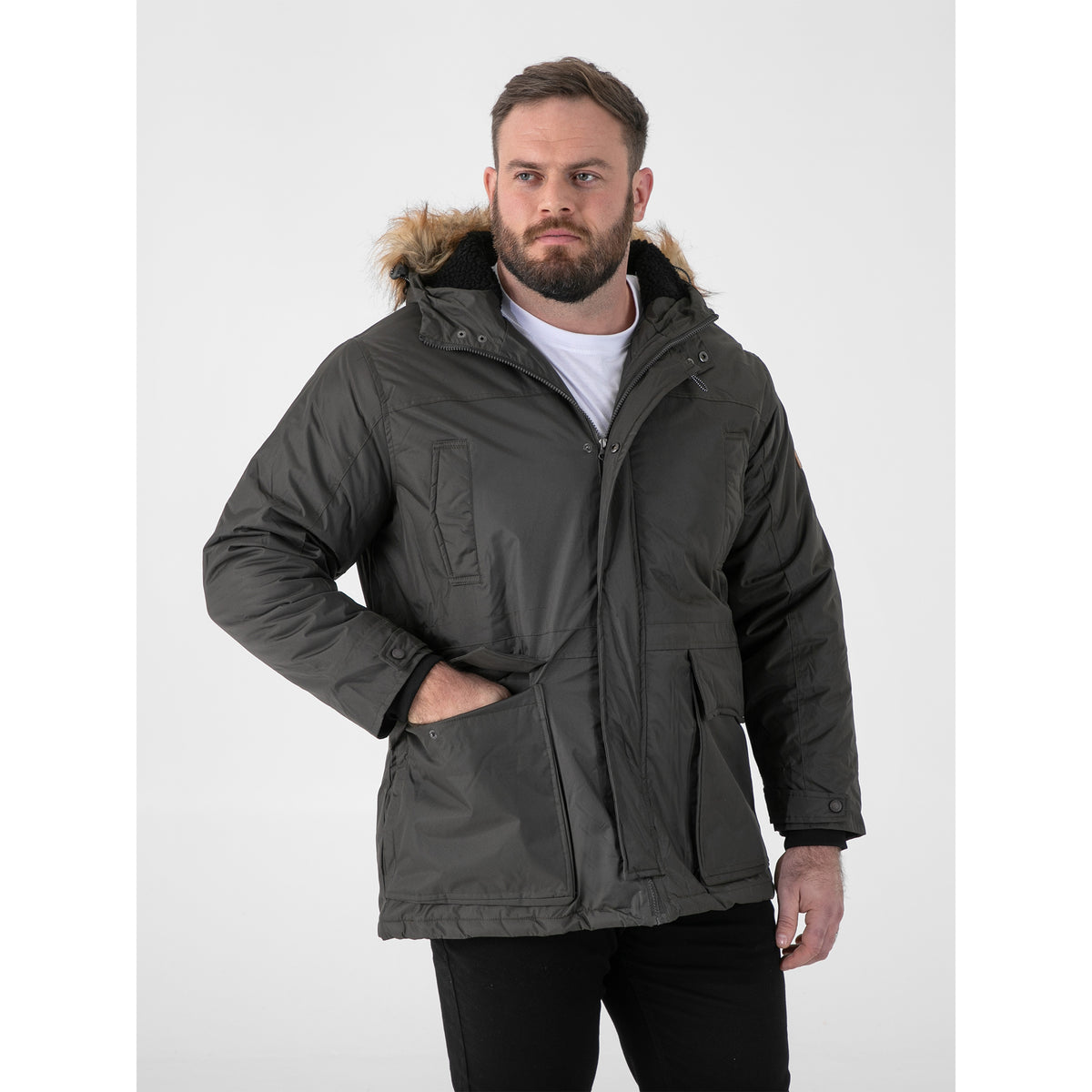 Khaki Grey - Pack Shot - Duke Mens D555 Lovett 1 Jacket