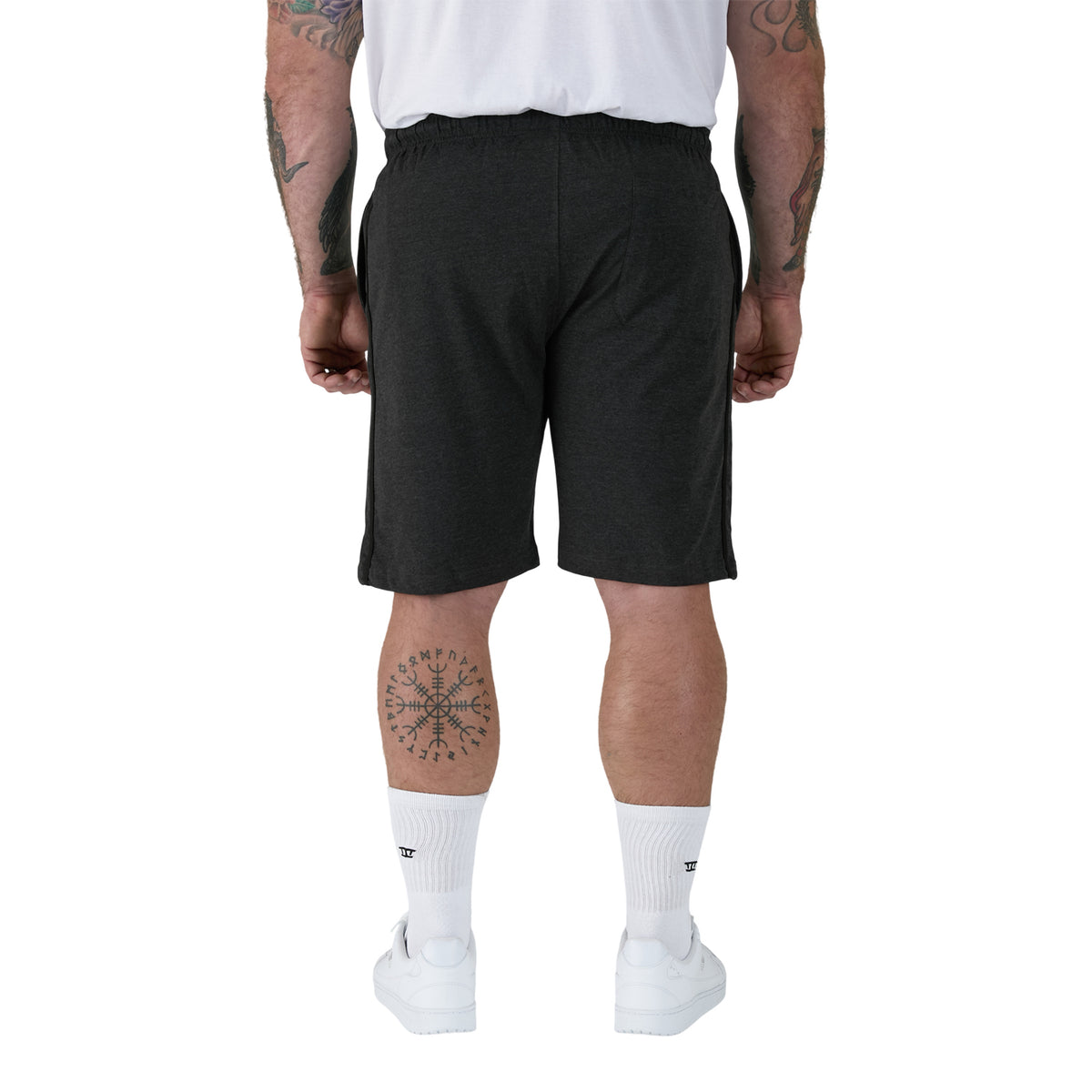 Black-Charcoal - Pack Shot - Duke Mens D555 Ryan Elasticated Waist Kingsize Jersey Shorts (Pack of 2)
