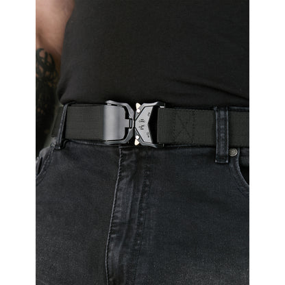 Black - Lifestyle - Duke D555 Dale Webbed Tactical Stretch Belt