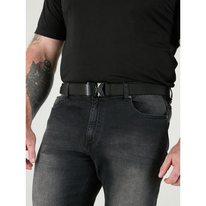 Black - Pack Shot - Duke D555 Dale Webbed Tactical Stretch Belt