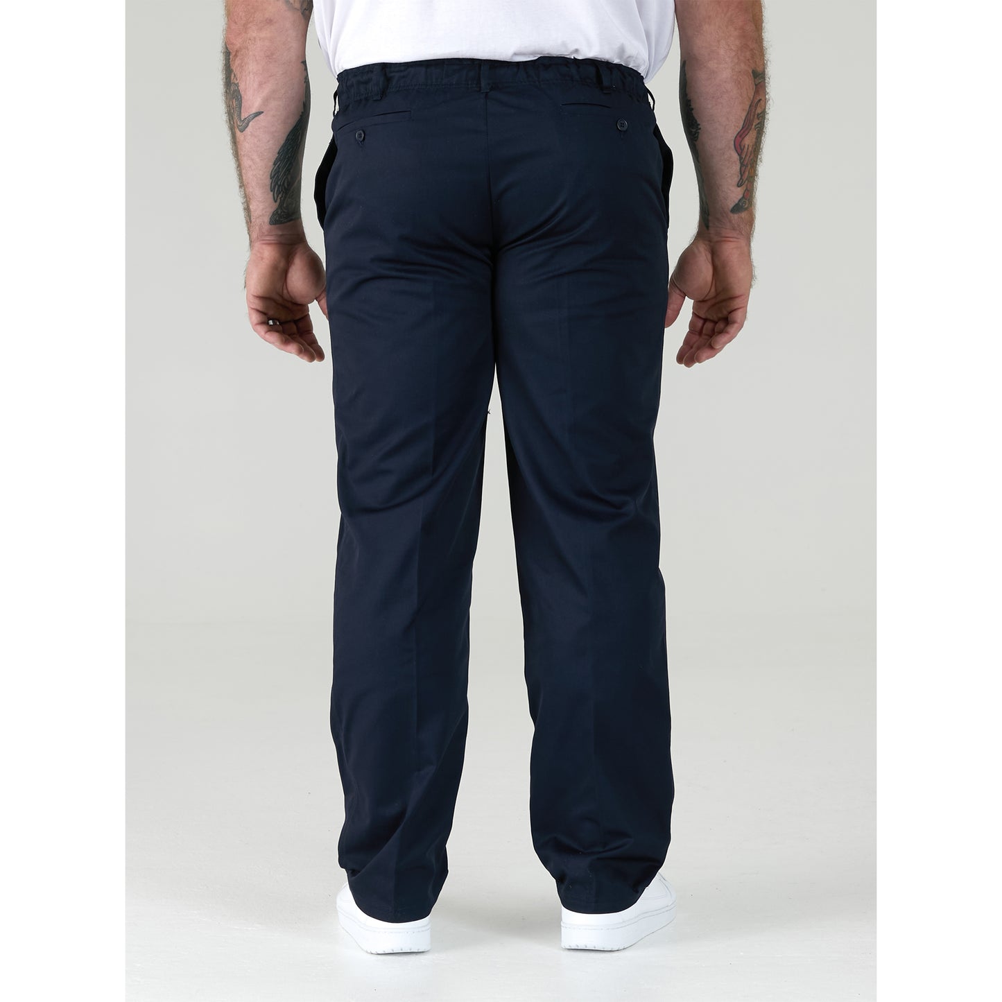 Navy - Pack Shot - Duke Mens D555 Basilio Elasticated Waist Trousers