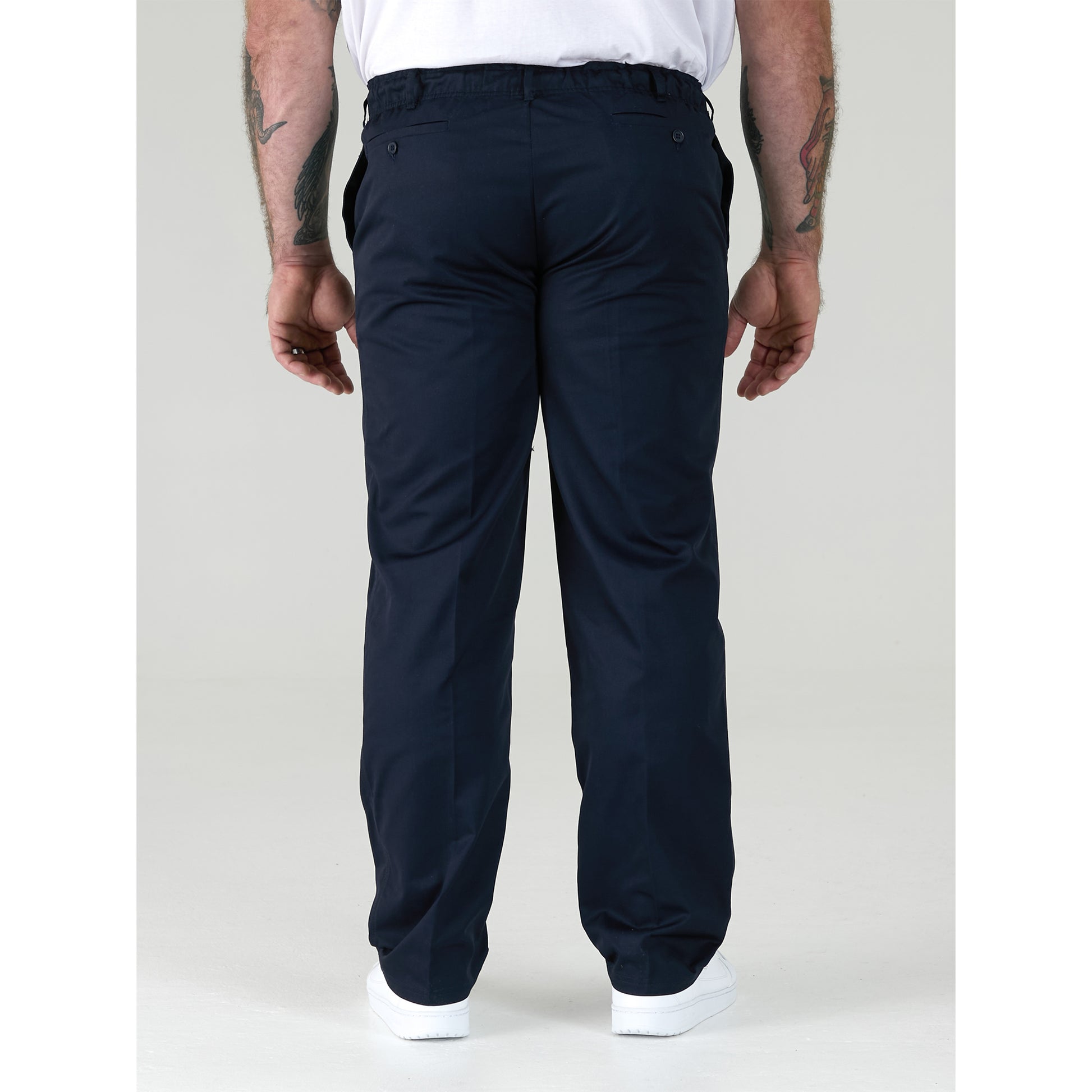 Navy - Pack Shot - Duke Mens D555 Basilio Elasticated Waist Trousers