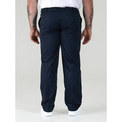 Navy - Pack Shot - Duke Mens D555 Basilio Elasticated Waist Trousers