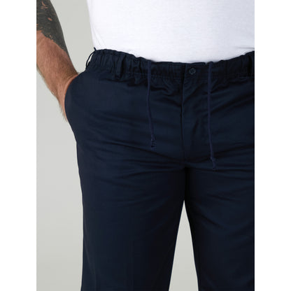 Navy - Close up - Duke Mens D555 Basilio Elasticated Waist Trousers