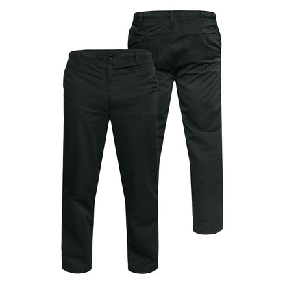 Black - Side - Duke Mens D555 Basilio Elasticated Waist Trousers