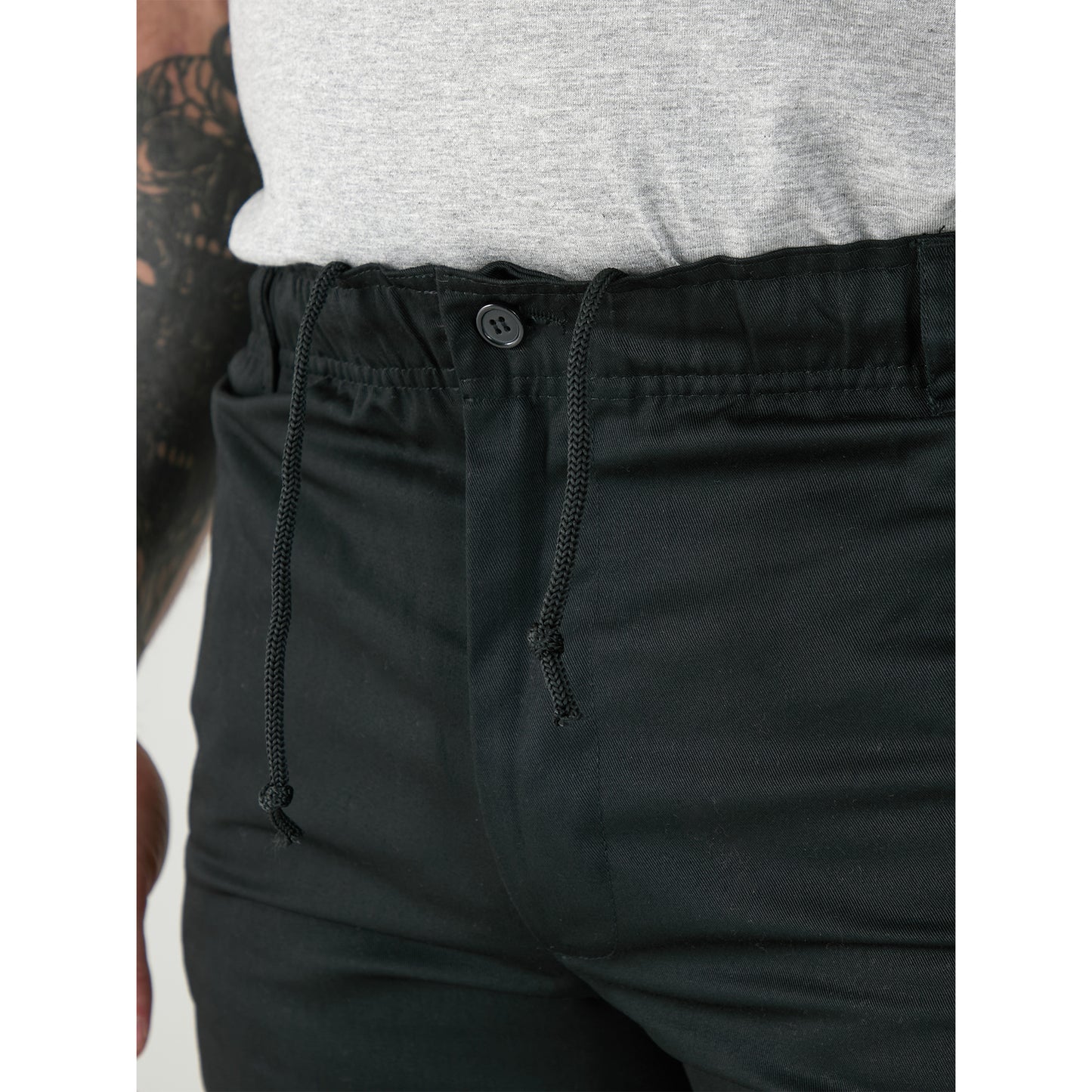 Black - Pack Shot - Duke Mens D555 Basilio Elasticated Waist Trousers