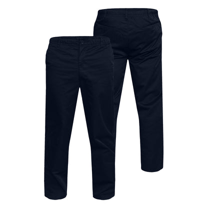 Navy - Side - Duke Mens D555 Basilio Elasticated Waist Trousers